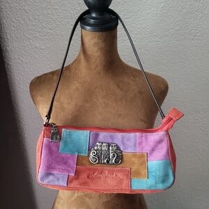 Laurel Burch Suede Patchwork Shoulder Bag
